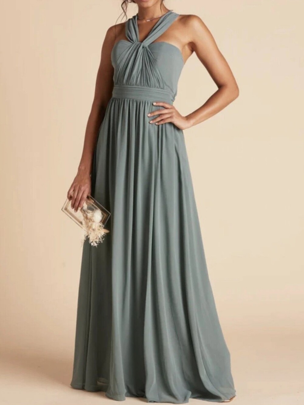 Birdy Grey Women's Bridesmaid Grace Dress In Sea Glass Green Sz XS Wedding